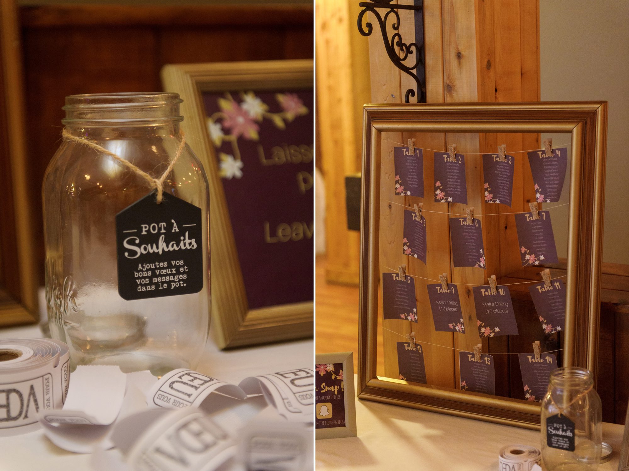 Wedding reception decor details