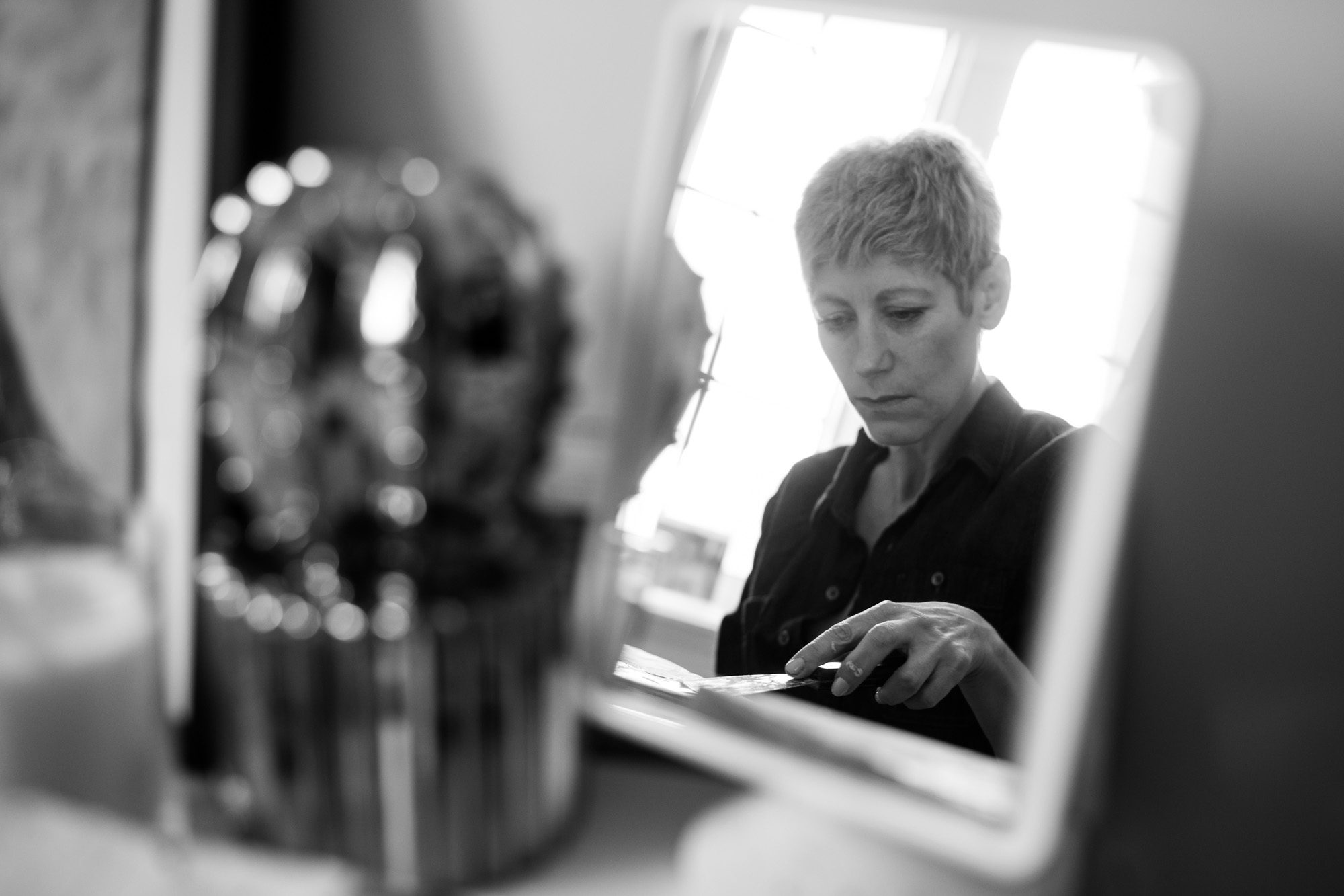 Reflection of an artist at work