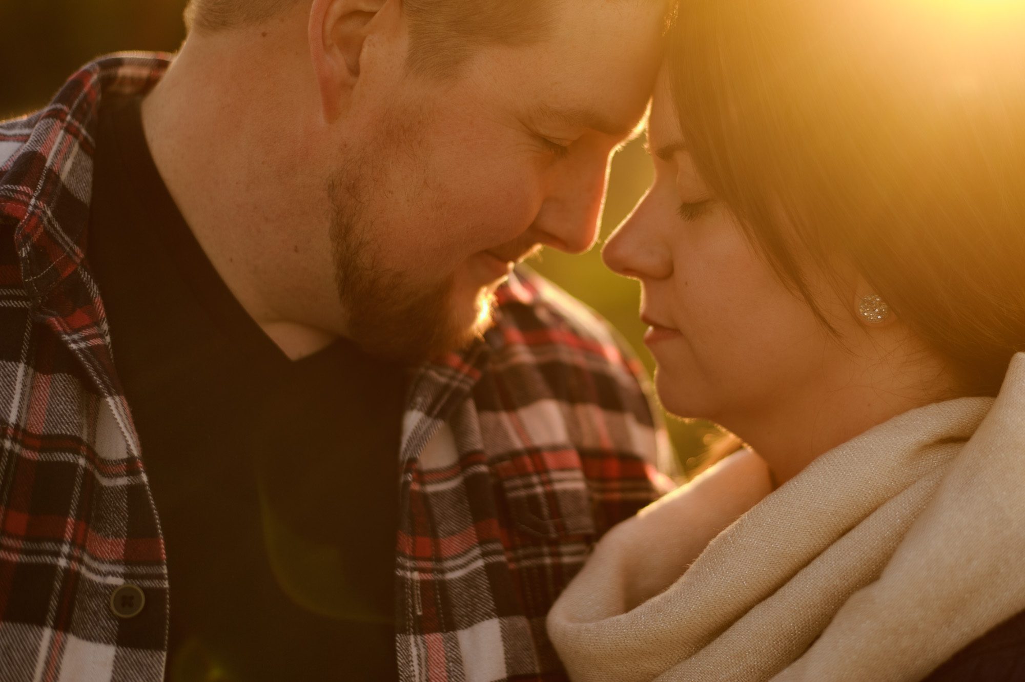 Couple at sunset - Moncton Engagement