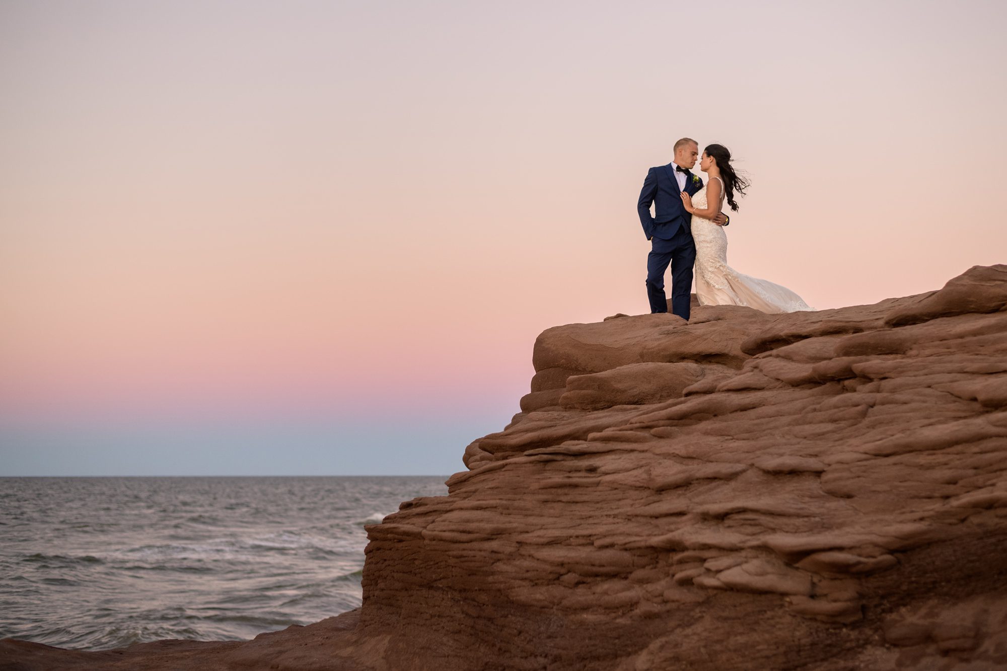 Sunset cliffside wedding - Cap-Pele, NB
