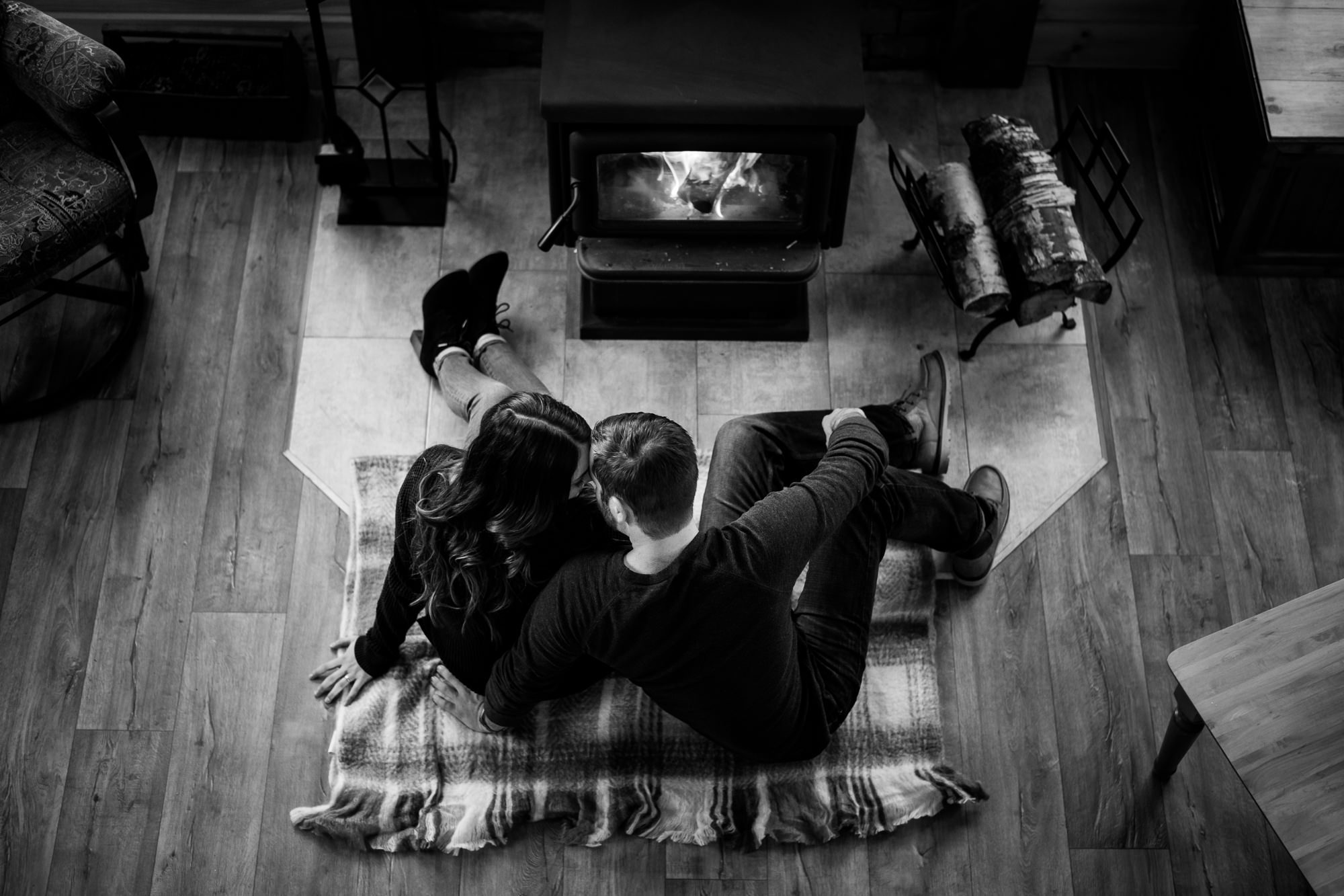 Fireside engagement session - Moncton Wedding Photographer