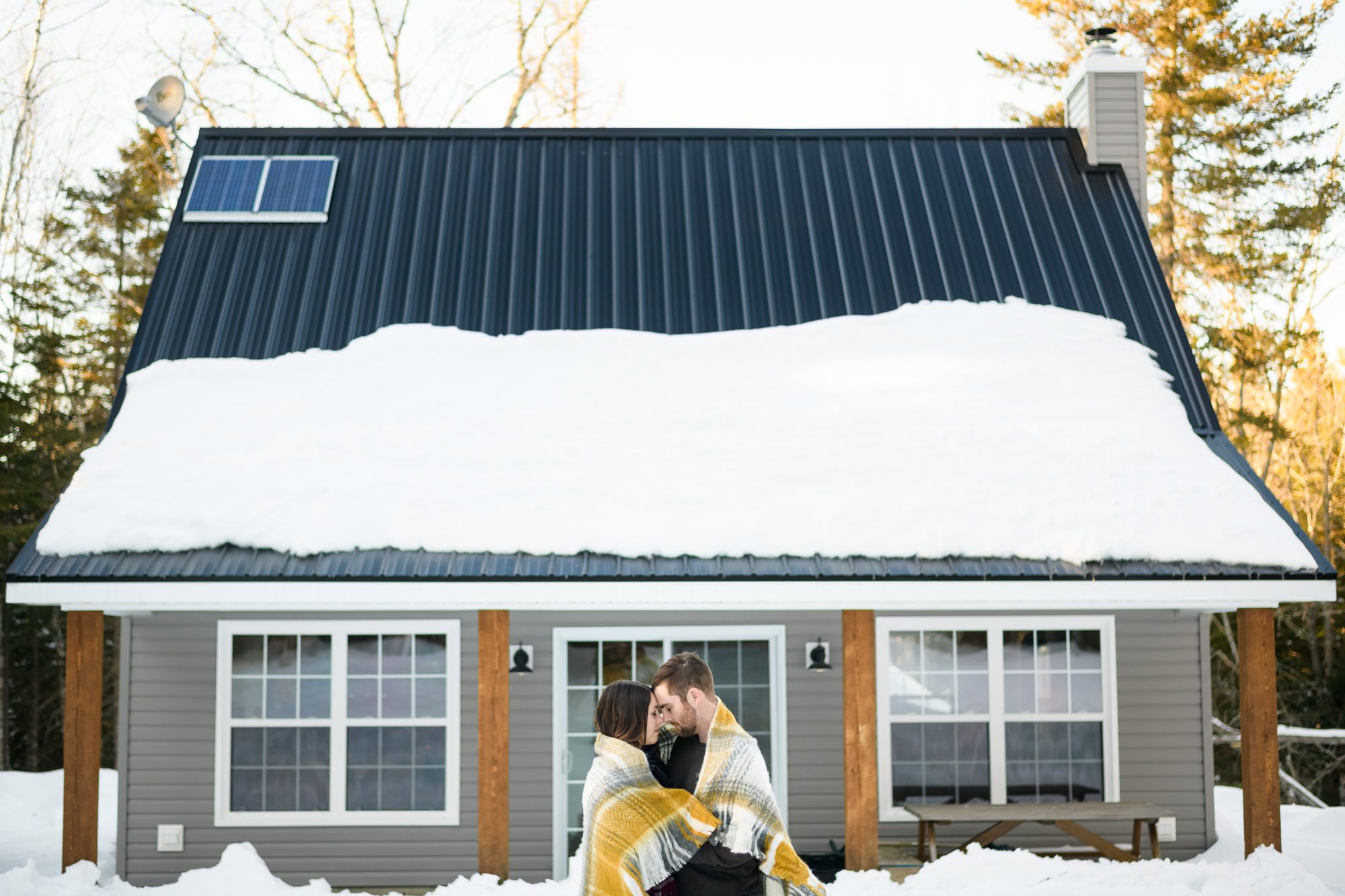 Winter outdoors engagement session