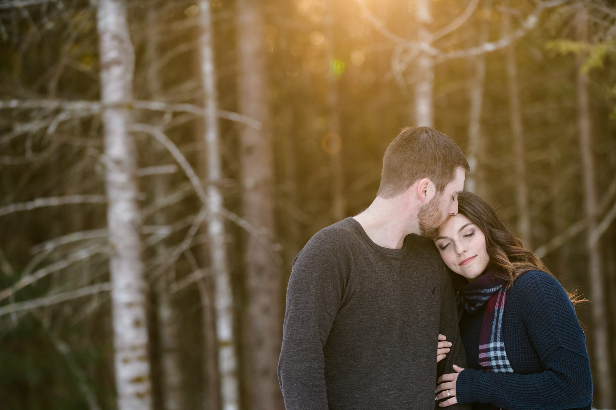 Sunset winter engagement session