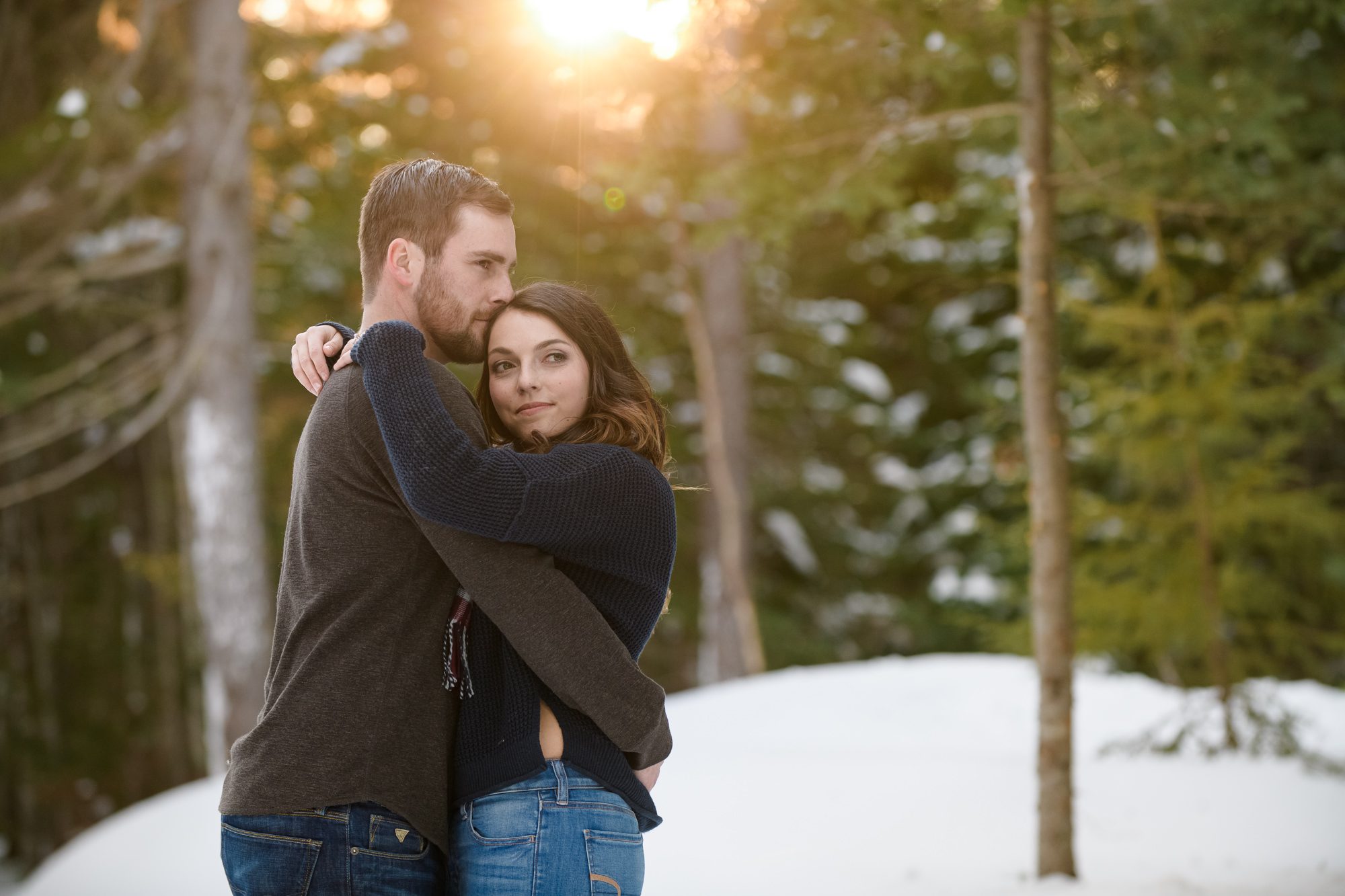 Winter evening engagement shoot