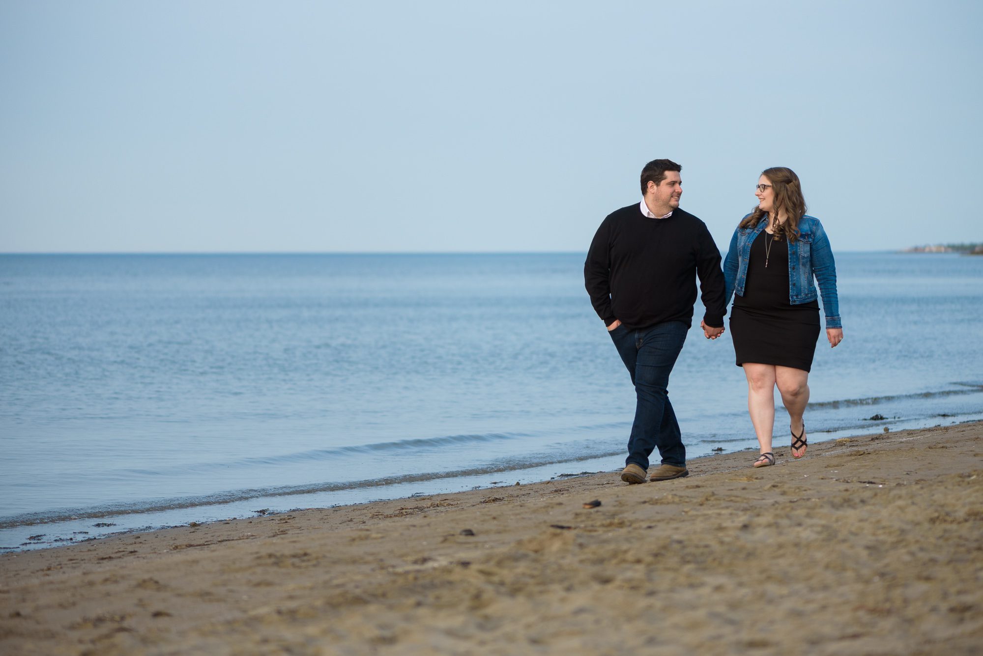 Couple walking at the beach